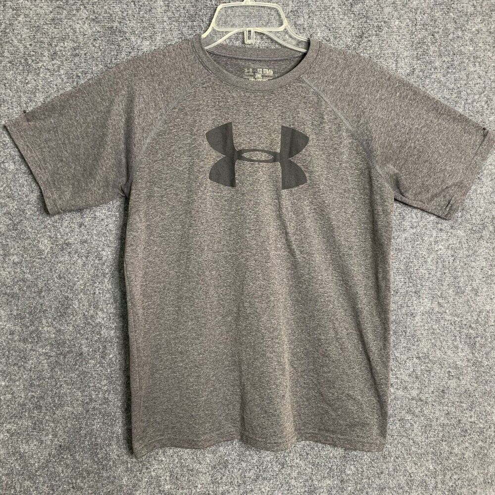 Under Armour Gray Short Raglan Sleeve Heat Gear T-Shirt Youth XL Loose Fit